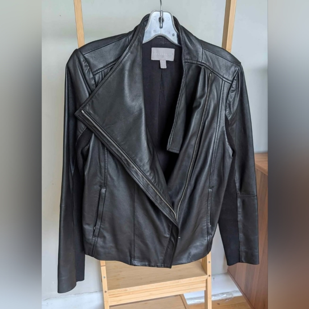 CHELSEA28 Black Moto Leather Jacket